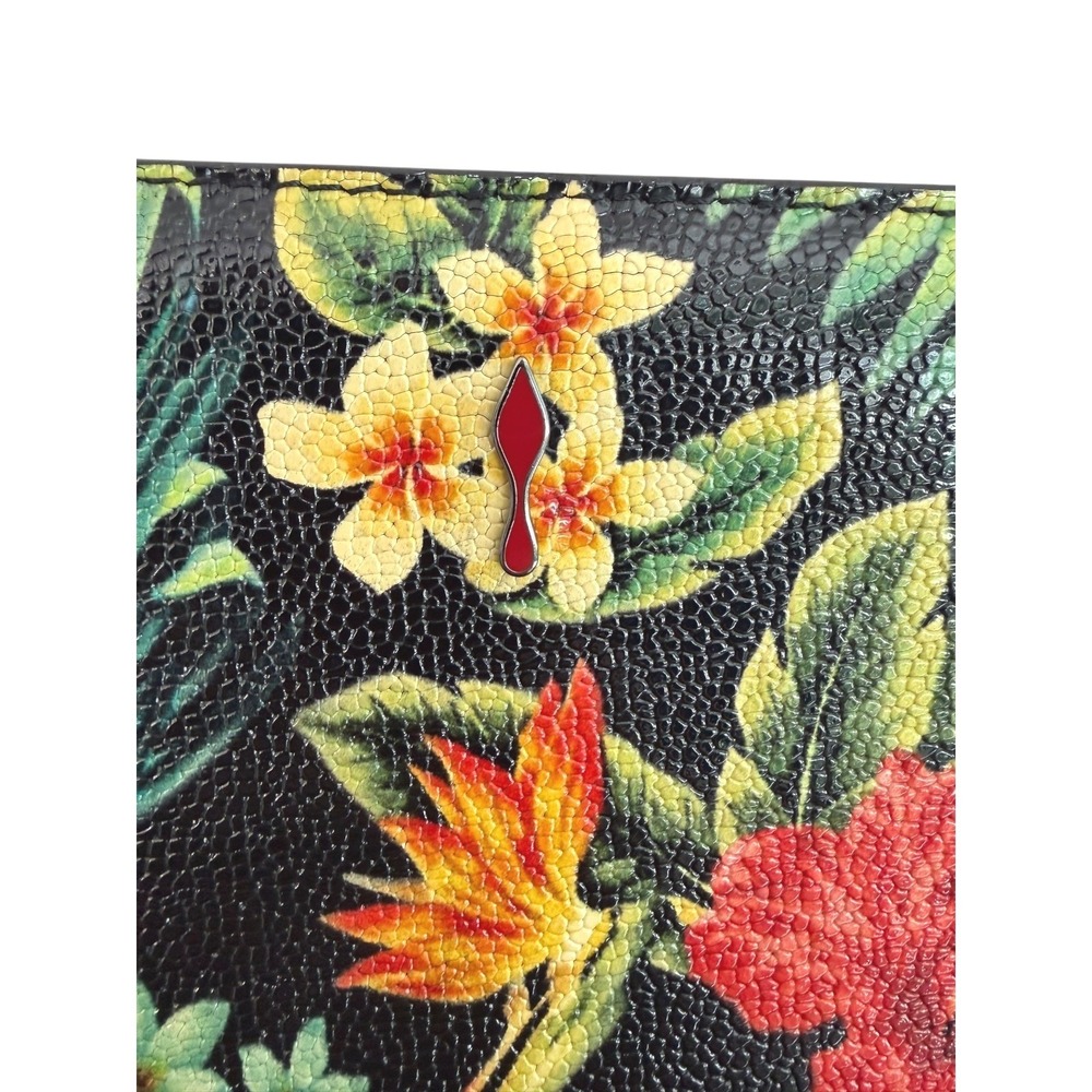 Christian Louboutin Hawaii Spiked Leather Crossbody Shoulder Bag Tropical Floral - Picture 7 of 16
